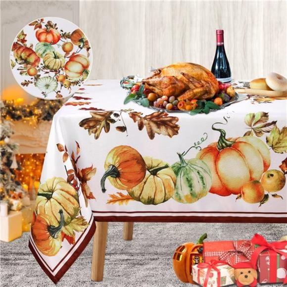 Thanksgiving & Halloween Pumpkins Tablecloth - Rectangle 60x84 inch - Picture 2 of 6
